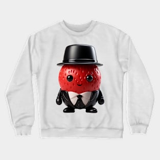 Cute Strawberry Boss wearing a Suit and Hat Crewneck Sweatshirt